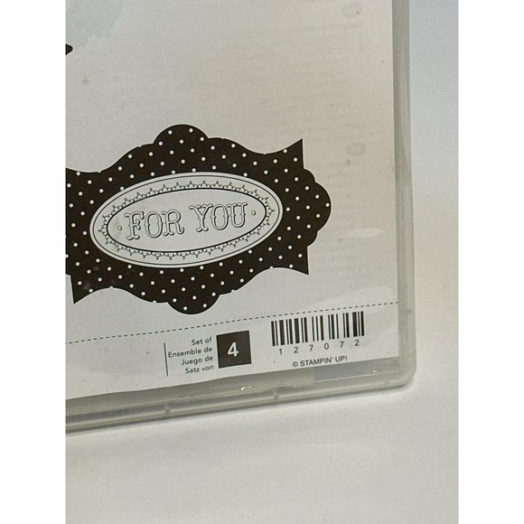 Pre-Used Stampin’ Up! Sale-A-Bration “Layered Labels” Set of 3 Cling Stamp Set - Picture 2 of 5